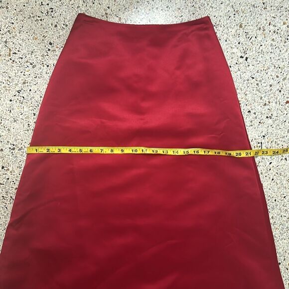 Bill Levkoff floor length red satin skirt 4 cocktail formal - Picture 6 of 6